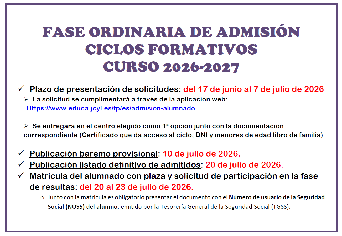 Admisión FP 26/27 Admisión FP 26/27
